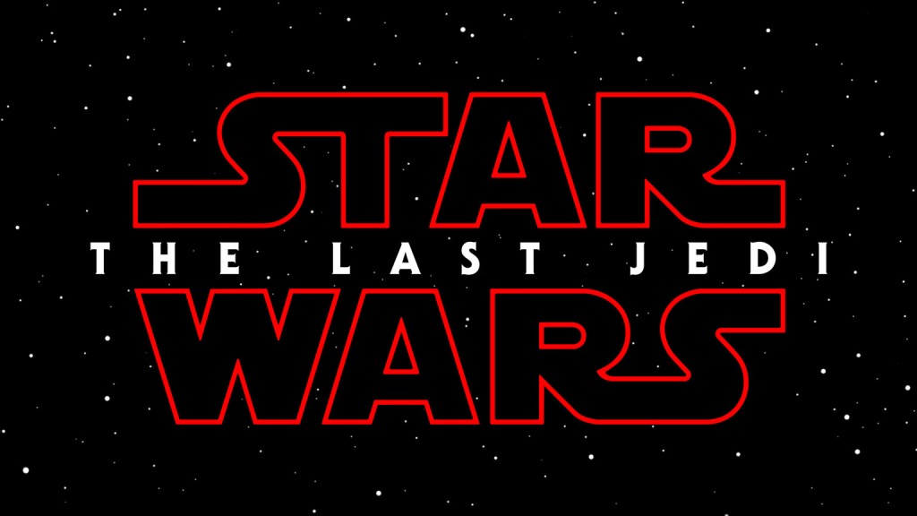 The words "Star Wars: The Last Jedi" over a background of stars